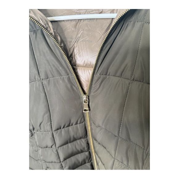 Calvin Klein Womens Faux Fur Trim Hooded Full Zipper Puffer Jacket Brown Size S - Picture 6 of 9